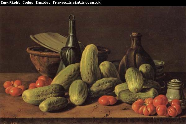 Luis Menendez Still Life with Cucumbers and Tomatoes